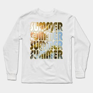 Summer Palm Trees In Text Long Sleeve T-Shirt